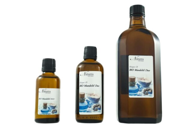 Bio-Sortiment Bio-Mandelöl DUO Naurkosmetik kaltgepresst nativ vegan 2in1 Körper-Pflege-Öl Wellnessöl