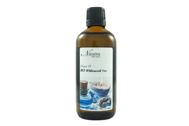 100ml Bio Wildrosenöl Hagebuttenkernöl DUO Naturkosmetik 2in1 MAssaeöl Wirkstofföl Pflegeöl