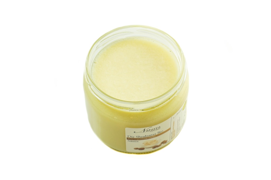 Bio sheabutter Nilotica kaltgepresst 250g Glas unraffineirte vegane Bio-Butter