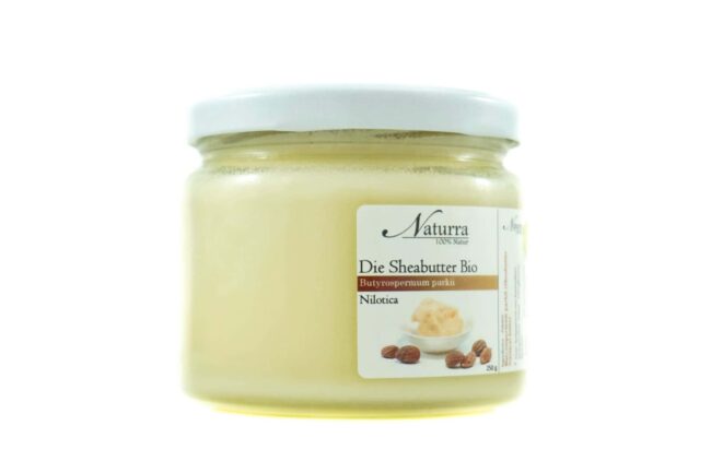 Nilotica Bio unraffinierte kaltgepresste Körperbutter Karite Glas naturkosmetik Rohstoff