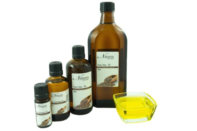 Sortiment Chiaöl biologisch angebaut 50-100-250 ml Glas naturkosmetik Rohstoff in Lebensmittelqualität