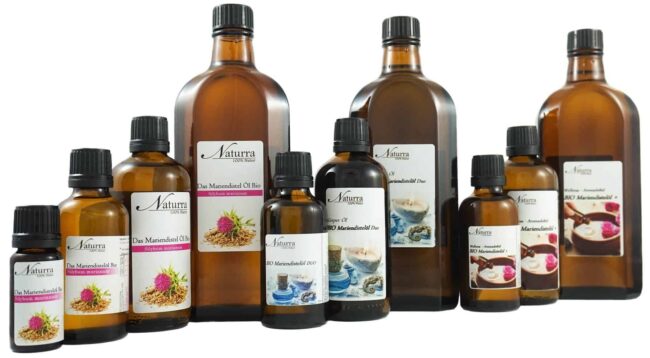 Naturra Mariendistelöl Bio-Sortiment DUO + Duft Körperöl Wellnessöl Naturkosmetik im Glas