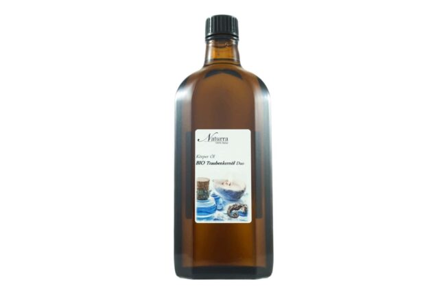 250ml Bio Traubenkernöl DUO Naturkosmetik Hautpflege Wellnessöl Massageöl Glasflasche