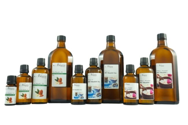 Premium Bio Mandelöl-Sortiment Glasflasche DUO +Duft Wellnessöle Pflegeöle Massageöle DIY